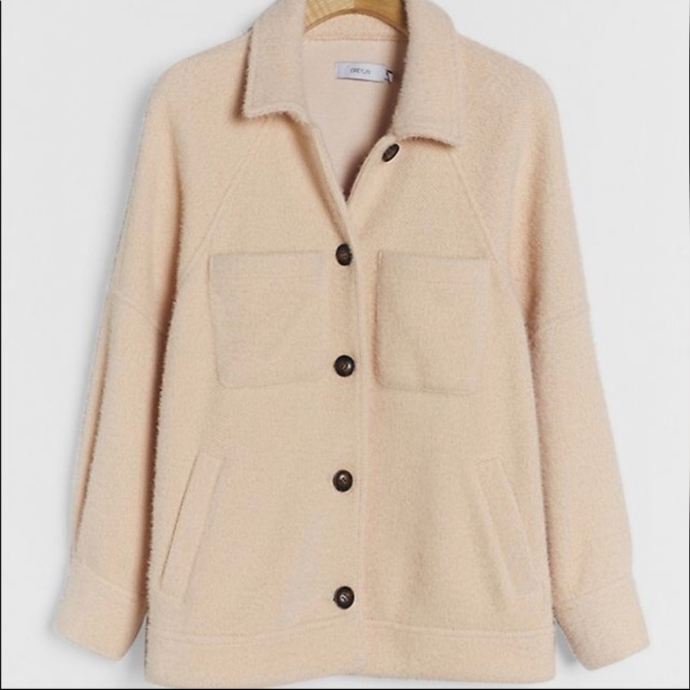 Greylin (Anthropologie) Charley Cream Button-Front Jacket